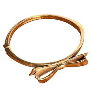 Kate Spade Take A Bow Large Love Notes Statement Bangle Bracelet Rose Gold Tone